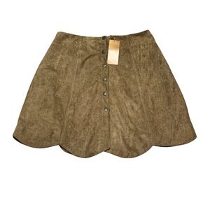 Blue Rain Tan Button-Front Mini Skirt